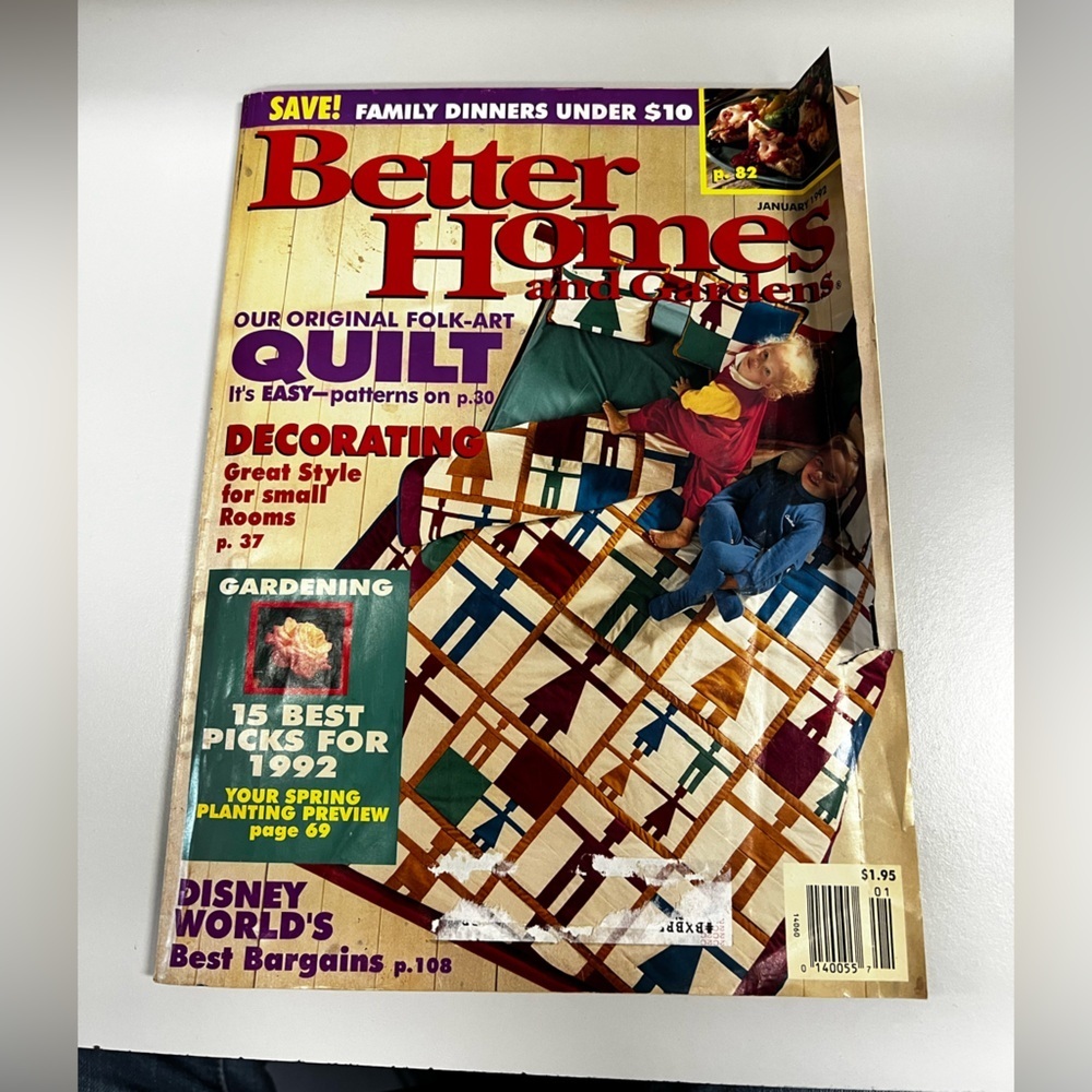 1992 January Better Homes Magazine Fabulous Family Meals Under $10